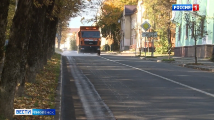 в Смоленске продолжается осенняя уборка - фото - 1